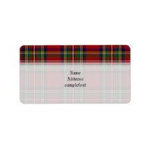 Tartan/rouge de Stewart de clan de PixDezines+vert Étiquettes D’adresse