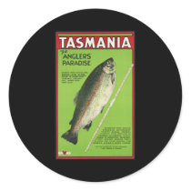 Tasmania The anglers' paradise Round Stickers
