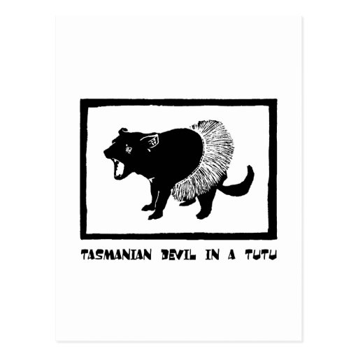 Tasmanian Devil in a Tutu Post Card