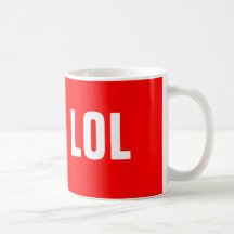 Tasse audacieuse simple rouge d'amusement de Lol d