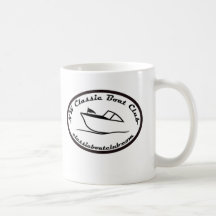 Tasse classique de logo de noir de club de bateau 