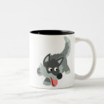 Tasse curieuse mignonne de loup de bande dessinée tasses