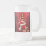 tasse de bière glacée de pin-up du football