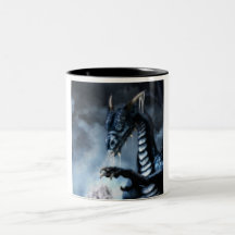 Tasse de café bleue de dragon de glace