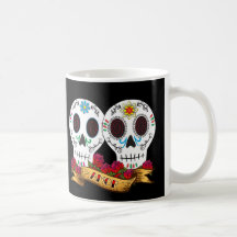 Tasse de café de "Amor" de crânes d'amour