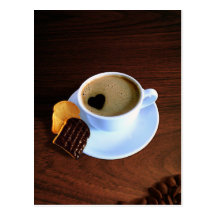 Tasse de café de coeur - carte postale
