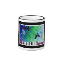 Tasse de café de style bohème colorée de piano tasses