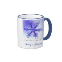 Tasse de café en cristal de Noël de flocon de neig