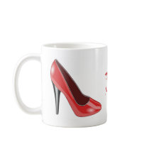 Tasse de café rouge de chaussure de talon haut tasses