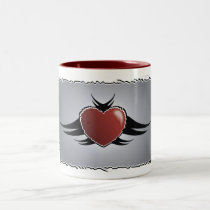 Tasse de café tribale de coeur tasses