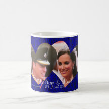 Tasse de coeurs les épousant royaux de William et 