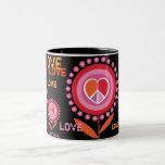Tasse de fleur d'amour et de paix