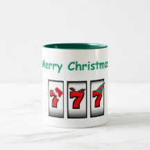 Tasse de joueur de fente du Joyeux Noël 777