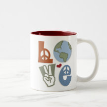 Tasse de la terre d'amour de paix