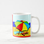 Tasse de monogramme de scène de plage de thème d'é