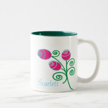 Tasse de roses de folklore