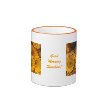 tasse de tournesol de soleil bonjour
