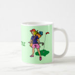 Tasse de trou de golfeur de dame de golf 19ème