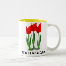 Tasse de tulipes de maman du jour de mère la meill
