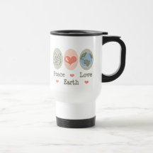 Tasse de voyage de la terre d'amour de paix