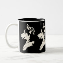 Tasse enrouée de chien de traîneau sibérien de coo