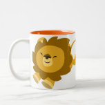 Tasse enthousiaste mignonne de lion de bande dessi tasses