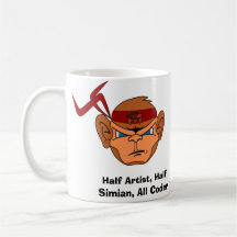 Tasse fâchée de singe de code