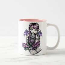 Tasse féerique d'art de fille d'école d'Emo de "al