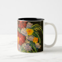 Tasse fleurie colorée
