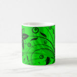 Tasse florale verte