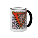 Tasse florale vintage de "V" -