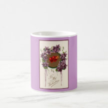 Tasse jumelle de bouquet floral de coeurs de Saint