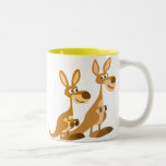 Tasse mignonne de deux kangourous de bande dessiné tasses