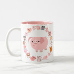 Tasse mignonne de mandala de porcs de bande dessin