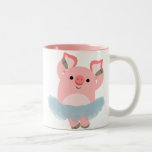 Tasse mignonne de porc de ballerine de bande dessi tasses