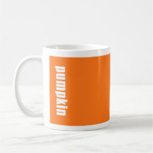 tasse orange lumineuse solide avec le nom de coule