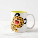 Tasse plaisante de léopard de bande dessinée migno