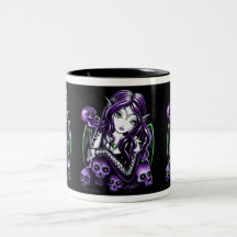 Tasse pourpre de fée de crâne de "belladone"
