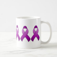 Tasse pourpre de ruban de conscience