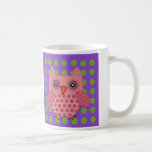 Tasse rose mignonne de hibou