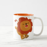 Tasse sautante mignonne de lion de bande dessinée tasses