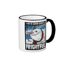 Tasse terrible de bonhomme de neige de zombi