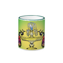 Tasse verte de paon