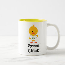 Tasse verte de poussin