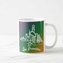 Tasse verte d'horizon de San Francisco
