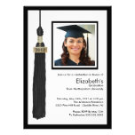 Tassel Photo Graduation Invitation Black & White invitations