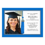 Tassel Photo Graduation Invitation Blue & White invitations