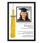 Tassel Photo Graduation Invitation Gold & White invitations