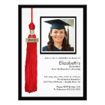 Tassel Photo Graduation Invitation Red & White invitations