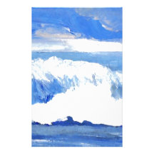 Taste of the Sea - Blue Ocean Waves Seascape Stationery Design